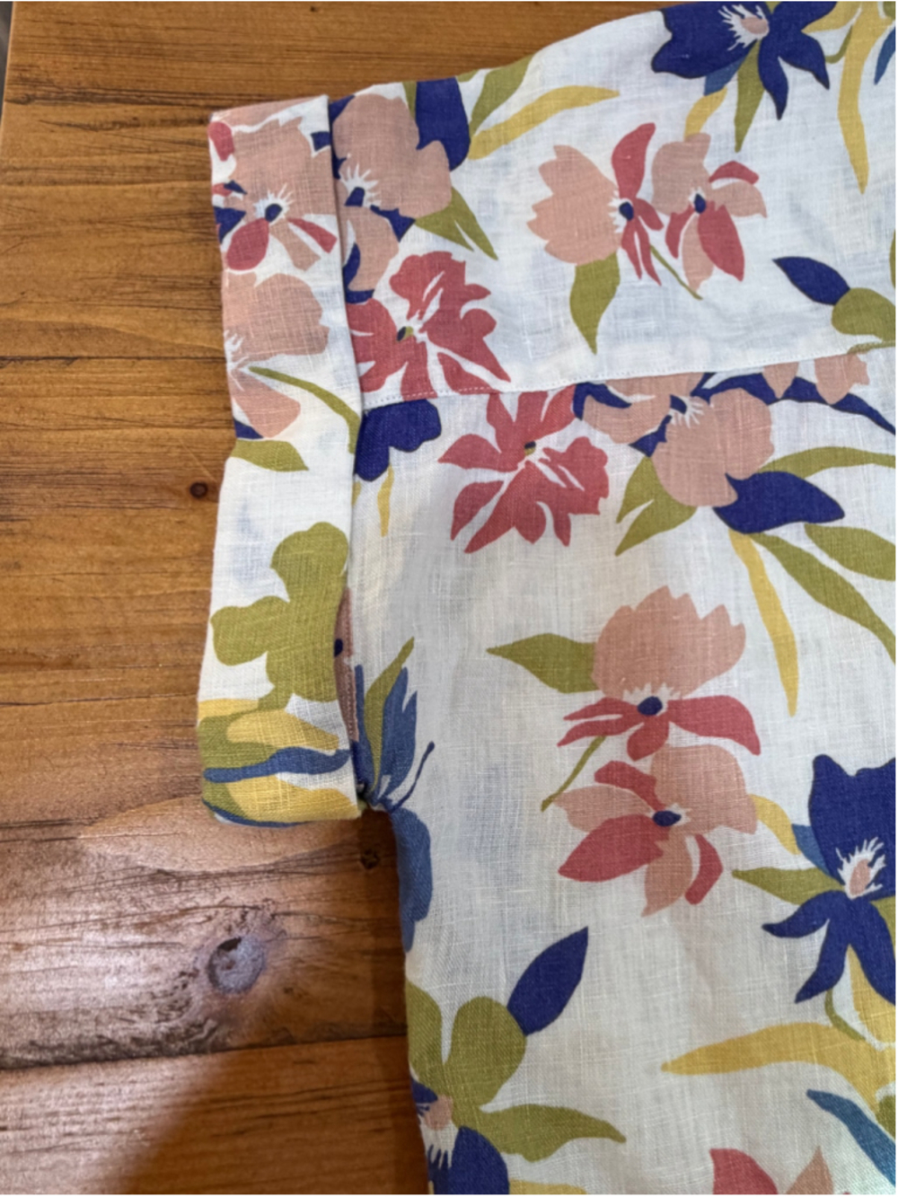 Lauren Ralph Lauren Floral 100% Linen Button Down Shirt Small - Picture 5 of 14